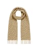Faera Schal mit Leopardenmuster und Fransen weich in Camel