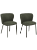 Beliani 2er-Set Esszimmerstuhl MINA in Grün/Schwarz