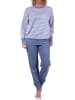 NORMANN Pyjama langarm Schlafanzug Bündchen Streifen - 69560 in blau
