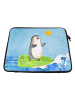 Mr. & Mrs. Panda Laptop Tasche Pinguin Surfer ohne Spruch in Eisblau