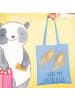 Mr. & Mrs. Panda Shopper Otter Hände halten mit Spruch in Sky Blue