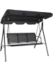 COSTWAY Hollywoodschaukel 3-Sitzer in Schwarz