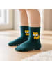 Yalion 3er-Set: Antirutschsocken Vollplüsch Fuchs in Grün 