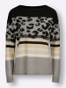 Sieh an! Pullover in schwarz-ecru-gemustert