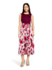 Vera Mont Cocktailkleid mit Plissee in Patch Dark Red/Cream