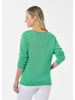 GOLDNER Kurzgröße:  Pullover mit U-Boot-Ausschnitt aus Baumwoll-Viskose-Mix in jadegrün