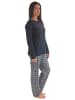 NORMANN Flanell Pyjama Mix & Match Oberteil Sterne - 38813 in marine