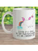 Mr. & Mrs. Panda Kaffeetasse Einhorn Pupsen mit Spruch in Weiß