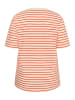 KAFFE curve T-Shirt kurzarm KCWINNI Loose fit in Ant. White / Tigerlily Stripe