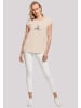 F4NT4STIC Extended Shoulder T-Shirt Geometrics in Whitesand