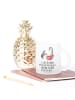 Mr. & Mrs. Panda Glas Pinguin mit Kind mit Spruch in Transparent