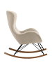 SalesFever Schaukelstuhl modern mit robusten Holz-Kufen und Lammfelloptik in Beige