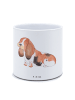 Mr. & Mrs. Panda Blumentopf Hund Basset Hound ohne Spruch in Weiß