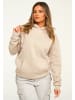 behype Kapuzenpullover - BHPERTH Basic Oversize Einfarbig in Taupe Light