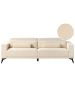 Beliani 3-Sitzer Sofa ANGE in Weiß/Schwarz - (W) 214 x (H) 68 x (L) 84 cm