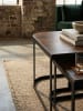 KADIMA DESIGN Couchtisch Dunkel 2er-Set | Mango Massiv, Metall-Gestell, Industrial in Schwarz