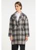 usha BLACK LABEL Damen Glencheck Mantel in Weiss Kariert