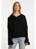 IZIA Damen Strickhoodie in Schwarz