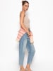 SASSYCLASSY Doppellagiges, geripptes Tank Top in Beige