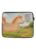 Mr. & Mrs. Panda Laptop Tasche Pferd Springen Design mit Spruch in Weiß