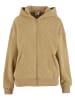 Urban Classics Urban Classics Ladies Jacquard Velvet Oversized Zip Hoody in unionbeige