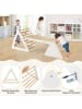 COSTWAY Klettergerüst Indoor inkl. 2 Kletterdreieck & Kletterleiter in Beige