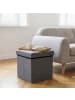 relaxdays Faltbarer Sitzhocker in Dunkelgrau - (B)38 x (H)38 x (T)38 cm