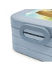 Mr. & Mrs. Panda Bento Lunchbox Bär Seifenblasen Design mit Spruch in Blau Pastell