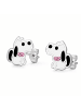 schmuck23 Ohrringe 925 Silber Hund in Weiss
