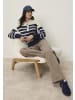Tamaris Polokragenpullover in beige-marine gestreift