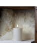 MARELIDA LED Kerze Mia Echtwachs flackernd H: 10cm D: 7,5cm in creme