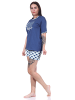 NORMANN kurzarm Schlafanzug Shorty Pyjama HerzDesign - 67252 in navy