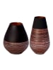 Villeroy & Boch 2-tlg. Vasen-Set Soliflor Manufacture Swirl in Schwarz-Kupfer – in schwarz-kupfer