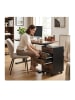 relaxdays Rollcontainer in Schwarz/ Braun - (B)40 x (H)69 x (T)40 cm