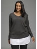 Laura Scott Longbluse in weiß+schwarz