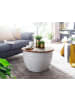 KADIMA DESIGN Couchtisch Mango 60x36x60 cm Massivholz Metall Industrial Rund
