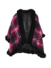 fraully Damen Poncho in Pink Mehrfarbig