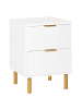 Beliani Nachttisch WALPOLE in Weiß/Gold - (W) 41 x (H) 56 x (L) 40 cm