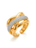 Luxenter Luxenter ring with brilliant-cut zirconia, 18-carat yellow gold finish - Gola