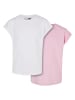 Urban Classics T-Shirts in white/girlypink