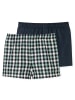 Schiesser Web-Boxershorts 2er Pack in Dunkelblau/Grün