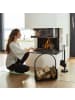 relaxdays 2tlg. Kaminholz-Set in Schwarz