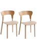 Beliani 2er-Set Esszimmerstuhl WALDEN in Beige/Braun