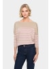 SAINT TROPEZ Strickpullover MilaSZ Oversize fit in Plaza Taupe Pink Stripe