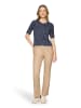 Betty Barclay Basic Shirt mit Rippbündchen in Dunkelblau/Weiß