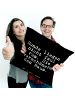 Mr. & Mrs. Panda Kissen 40x40 Hunde liegen nicht faul... mit Spruch in Schwarz