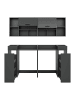ebuy24 Waschmaschinenschrank Free (6-teilig) Anthrazit 190 x 60 cm