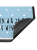 Mr. & Mrs. Panda Filzmatte Bär Arzt mit Spruch in Blau Pastell