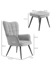 HOMCOM Relaxsessel mit Fußhocker in Hellgrau 73L x 77,5B x 98H cm