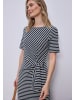 Street One Gestreiftes Kleid mit Knotendetail in Shadowed Navy